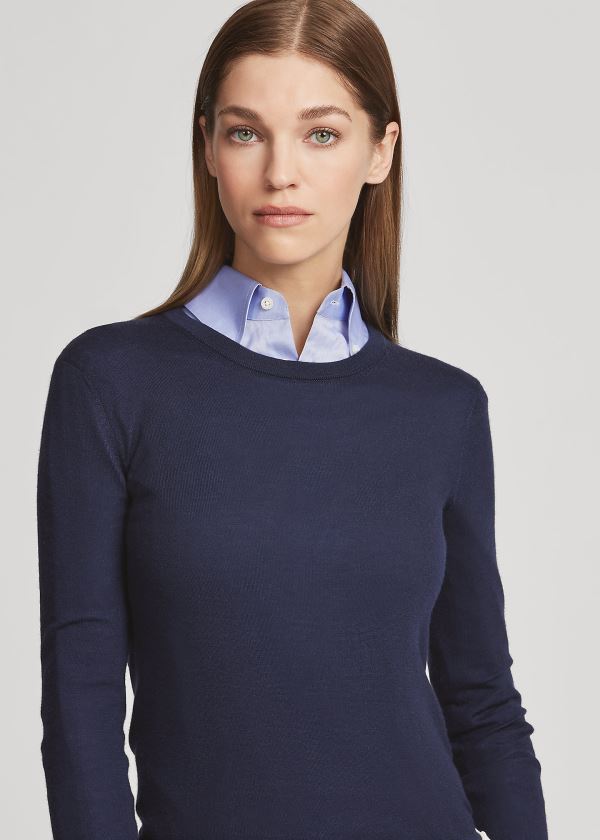 Sueter Ralph Lauren Mujer Azul Marino - Cashmere Crewneck - LUYZJ8452